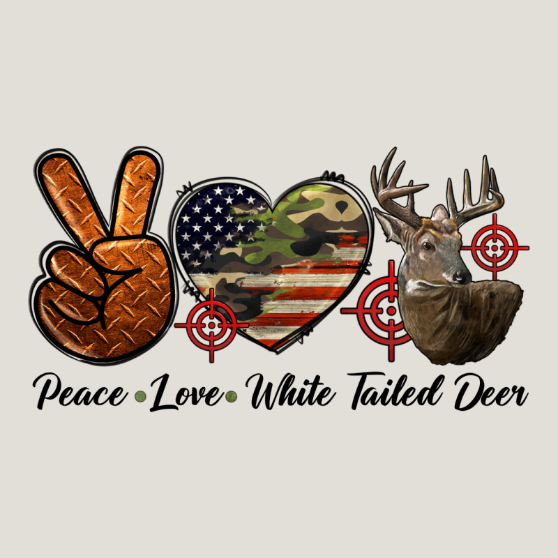 Peace Love White Tailed Deer Heavy Core Tee by LillyAllenDesigns | Teevron
