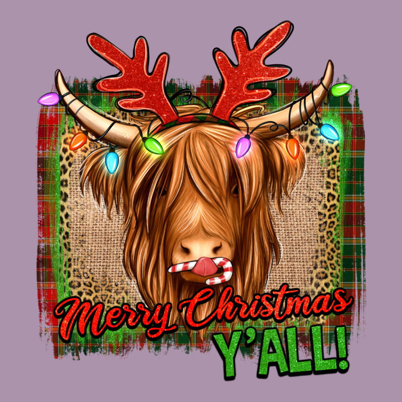 Merry Christmas Y'all Highland Cow Heavyweight Hoodie by Jasminsmagicworld | Teevron