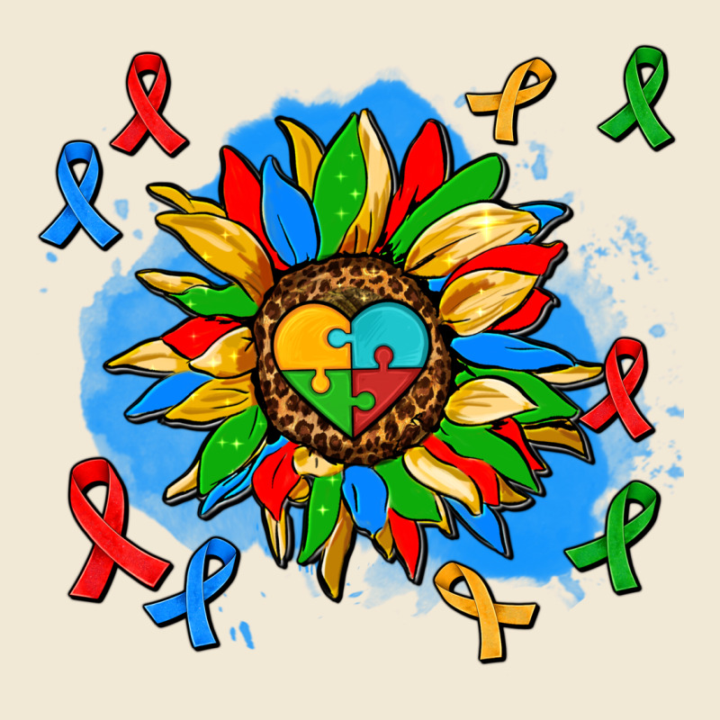 Autism Sunflower Ribbon Ladies Tee by AdoDesignShop | Teevron