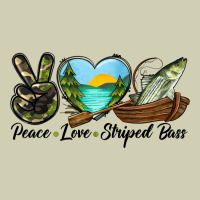 Camouflage Peace Love Striped Bass Heavy Core Tee | Teevron