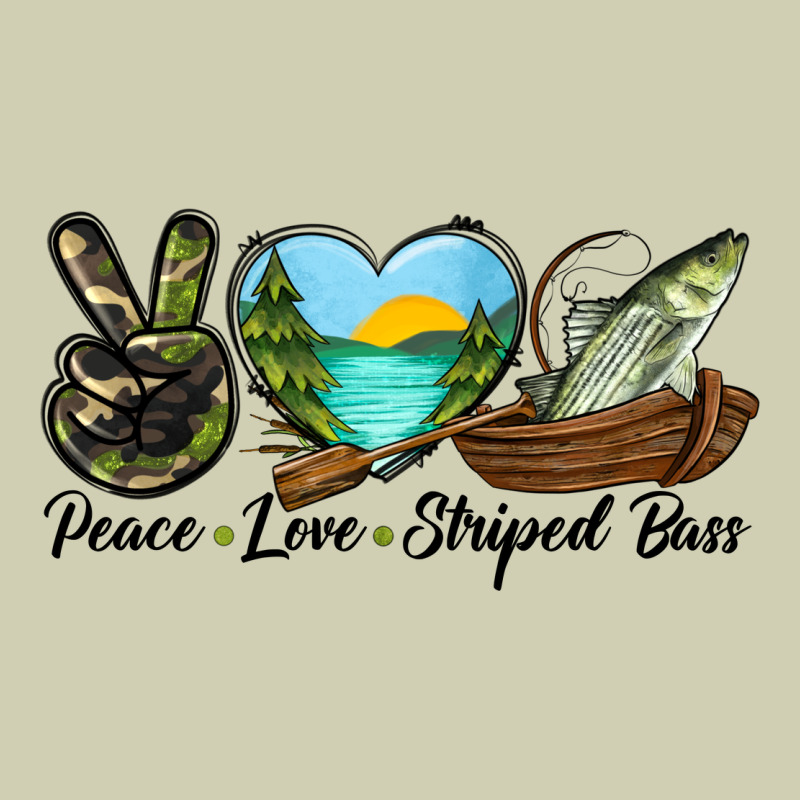 Camouflage Peace Love Striped Bass Heavy Core Tee by LillyAllenDesigns | Teevron