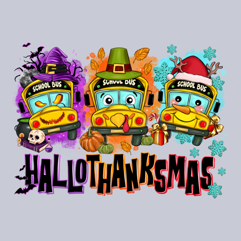 Happy Hallothanksmas School Bus Heavyweight Hoodie by NancyCooperArtShop | Teevron