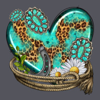 Turquoise Western Heart With Horseshoe Vintage Hoodie | Teevron