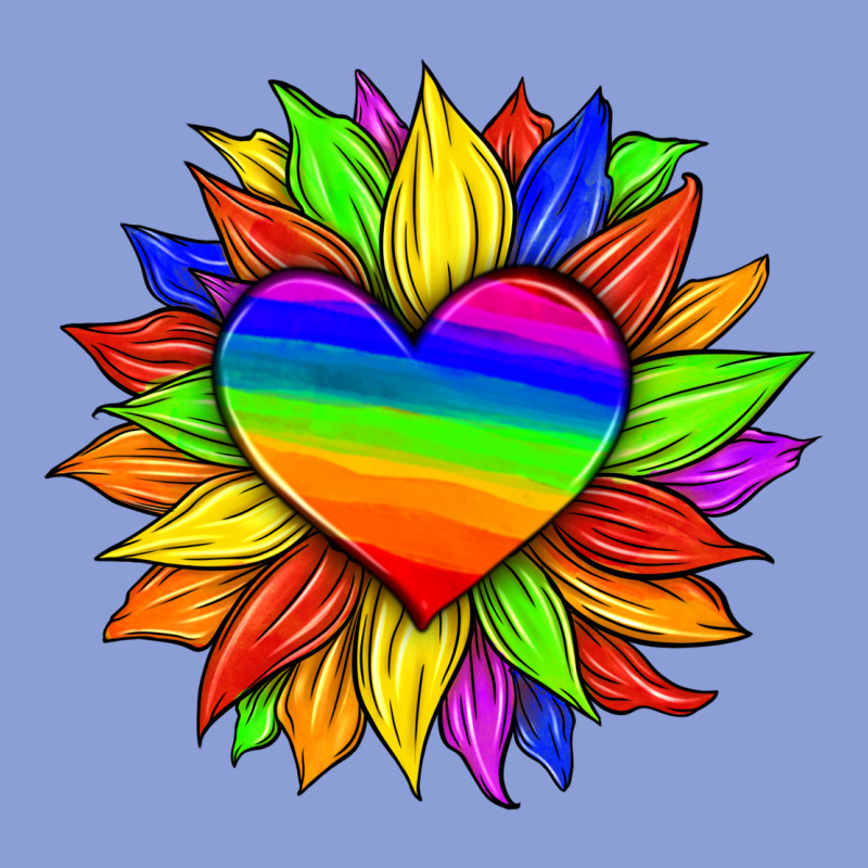 Lgbtq Color Heart And Sunflower Long Sleeve Tee by HRA Design Shop | Teevron