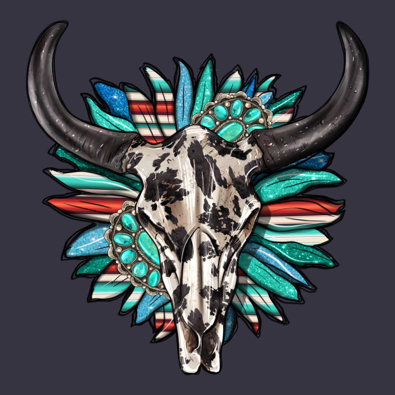 Western Bull Skull With Sunflower And Gemstone Vintage Hoodie by texasbilliewilder | Teevron
