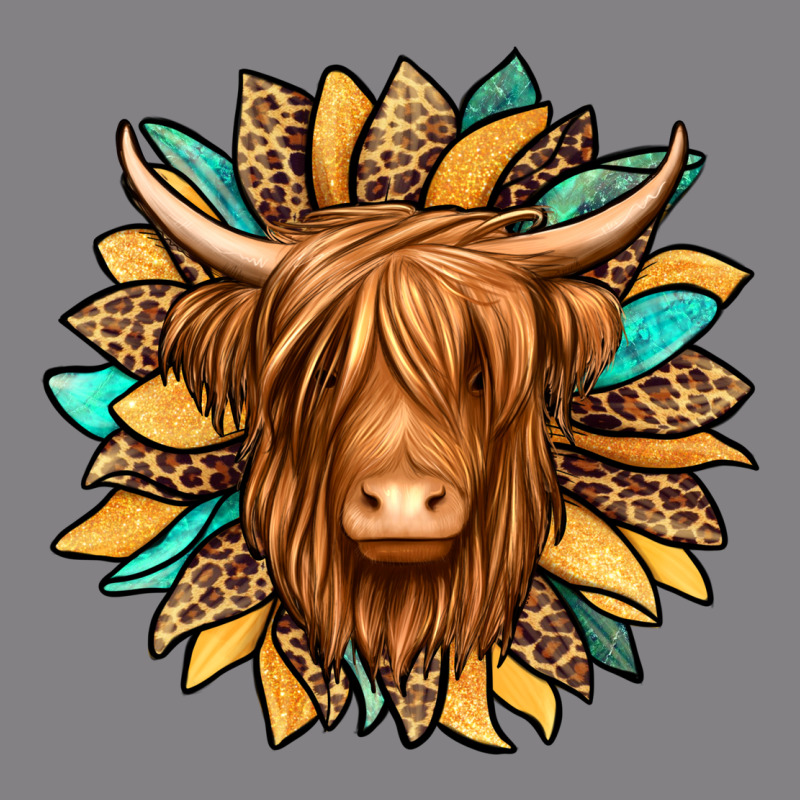 Highland Cow Turquoise Sunflower Heavyweight Hoodie by Jasminsmagicworld | Teevron