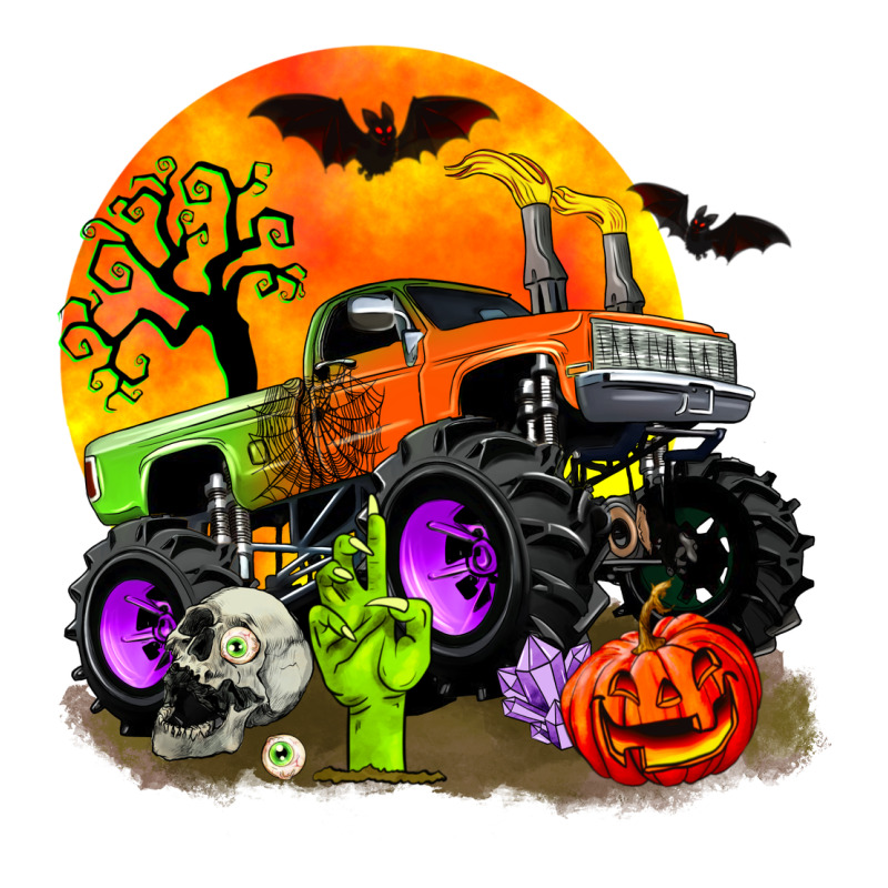 Halloween Monster Truck Urban Heavy Tee by Zillion Design Studio | Teevron