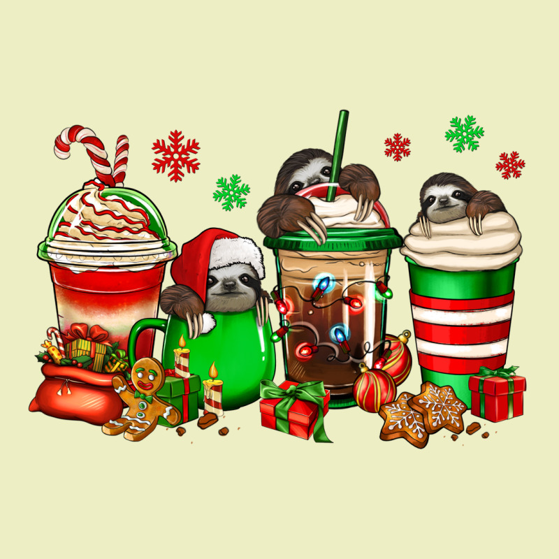 Christmas Sloth Coffee Cups Urban Hoodie by Jasminsmagicworld | Teevron