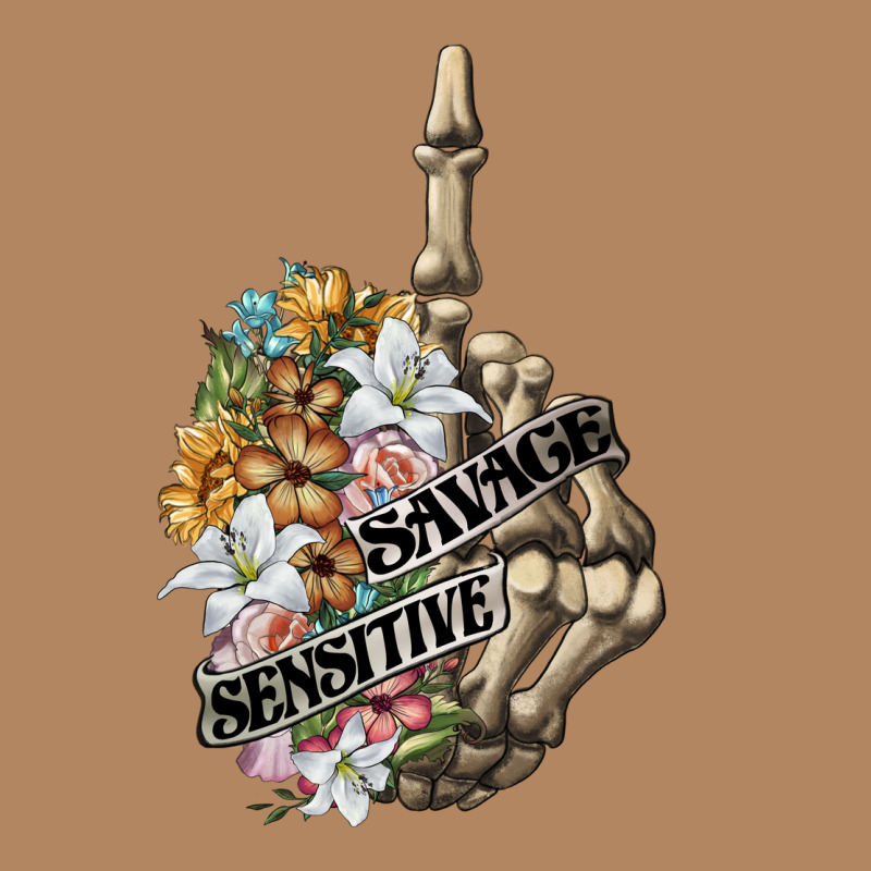 Sensitive Savage Skeleton Middle Finger Long Sleeve Tee by FaDigitalArtStudio | Teevron