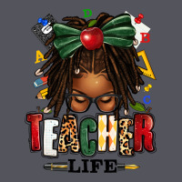 Teacher Life Afro Locs Messy Bun Vintage Hoodie | Teevron