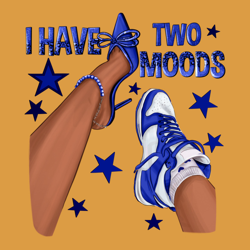 I Have Two Moods Royal Blue Sneakers Afro Girl Urban Heavy Tee by texasbilliewilder | Teevron