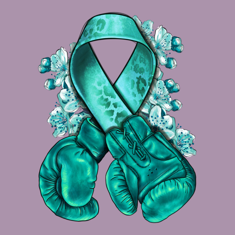 Teal Ribbon With Boxing Gloves Heavyweight Hoodie by NancyCooperArtShop | Teevron