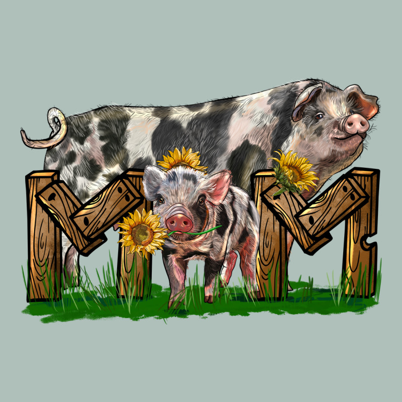 Western Mom With Spotted Pig And Baby Pig Heavyweight Hoodie by LillyAllenDesigns | Teevron