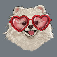 White Pomeranian With Love Glasses Heavyweight Sweatshirt | Teevron