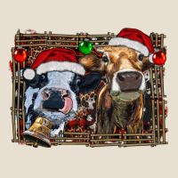 Christmas Heifers With Leopard And Cowhide Background Urban Heavy Tee | Teevron