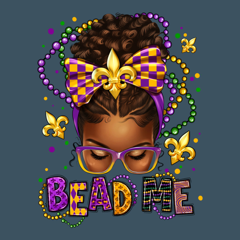 Bead Me Mardi Gras Afro Messy Bun Urban Heavy Tee by texasbilliewilder | Teevron