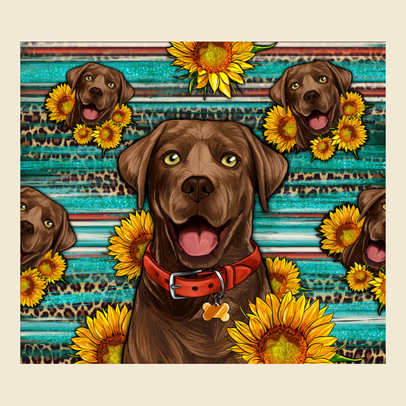 Chocolate Labrador With Sunflowers Western Premium Tee by Artiststas | Teevron