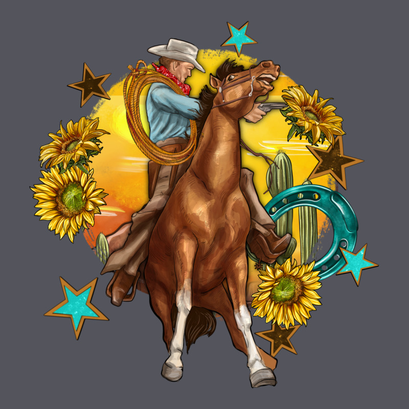 Bucking Horse With Cowboy And Sunflower Vintage Hoodie by texasbilliewilder | Teevron