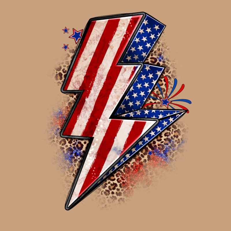 Leopard American Flag Lightning Bolt Vintage Tee by Zillion Design Studio | Teevron