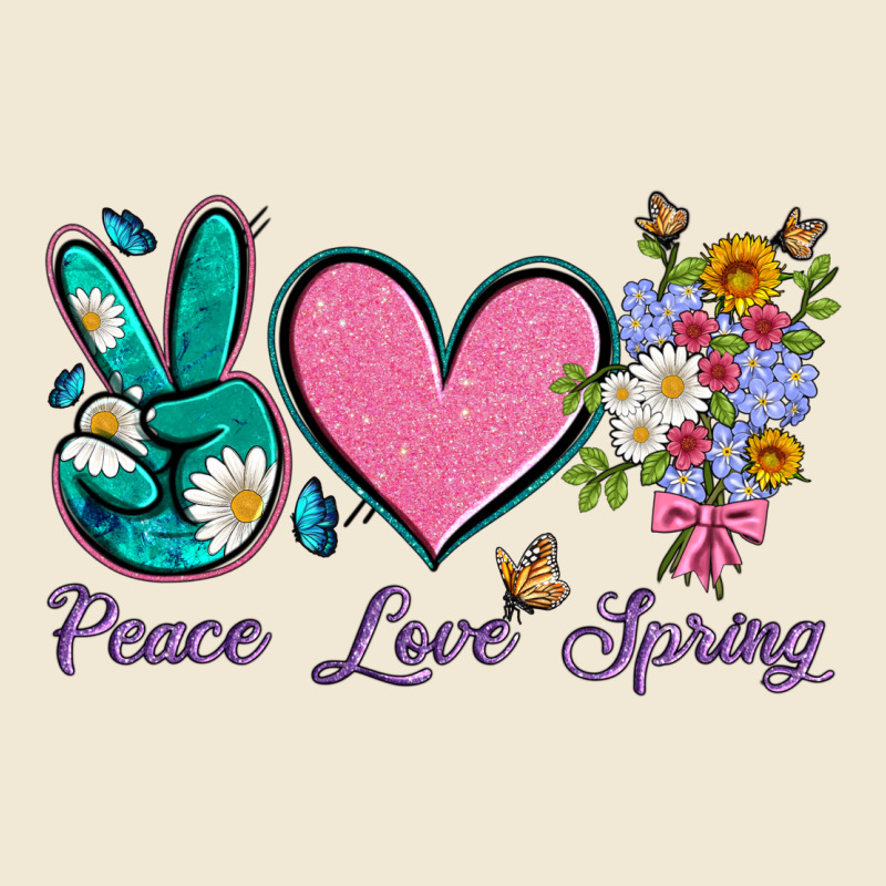 Peace Love Springwith Flowers And Butterfly Premium Tee by Artiststas | Teevron