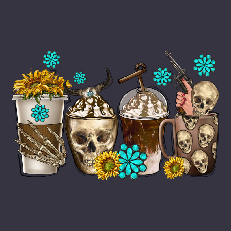 Coffee Cups Bull Skull With Gemstones Vintage Hoodie by texasbilliewilder | Teevron