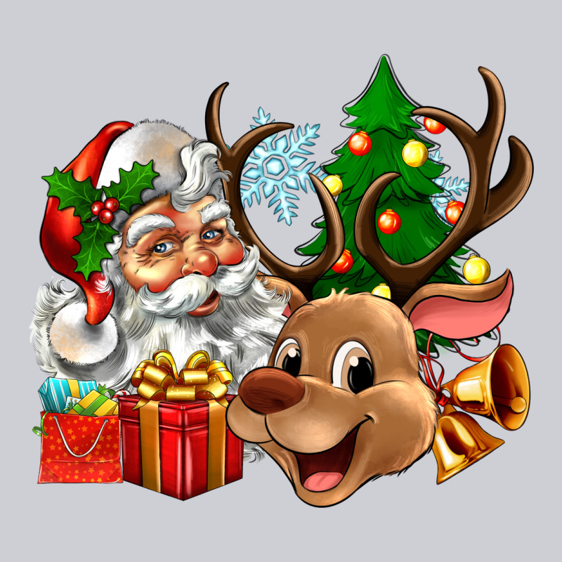 Santa And Reindeer Heavyweight Sweatshirt by Zillion Design Studio | Teevron