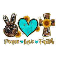 Peace Love Faith With Cros And Sunflower Premium Tee | Teevron