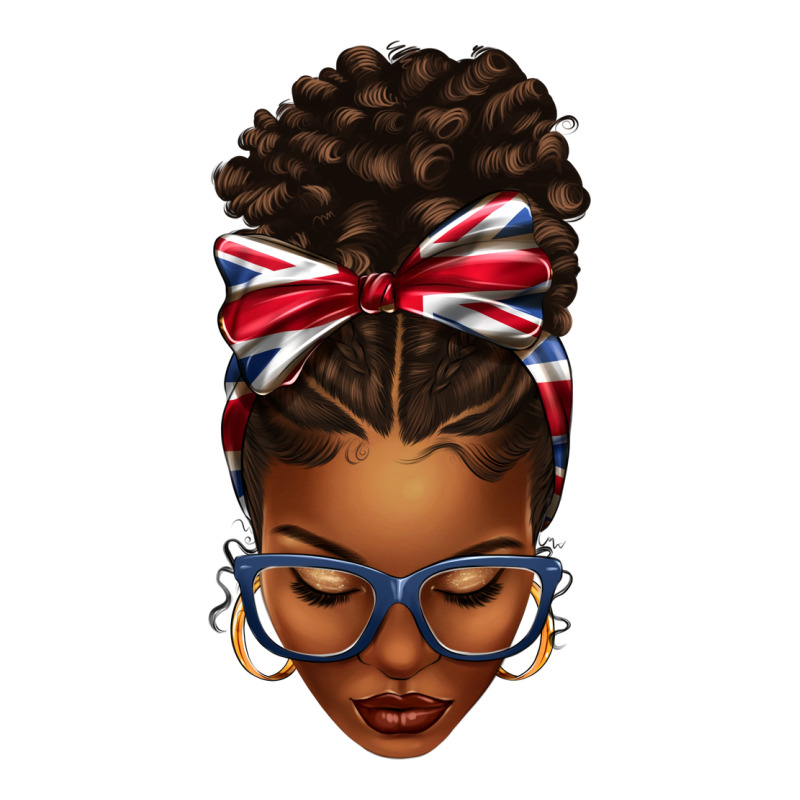 Union Jack Flag Afro Messy Bun Urban Heavy Tee by texasbilliewilder | Teevron