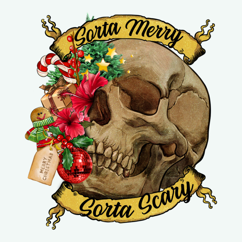 Sorta Merry Sorta Scary Skull Premium Hoodie by NancyCooperArtShop | Teevron