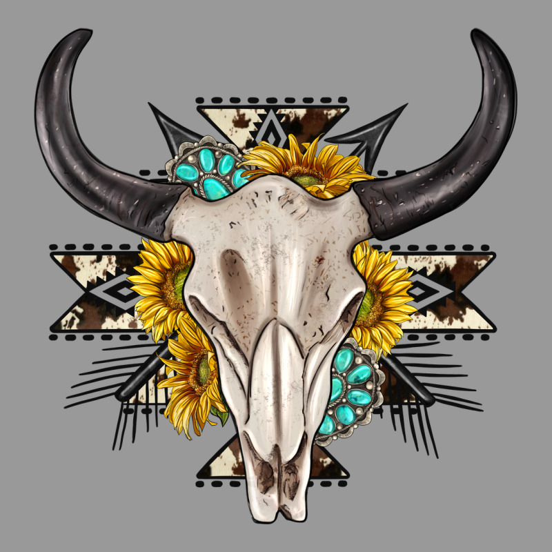 Cow Aztec Western Bull Skull Vintage Hoodie by texasbilliewilder | Teevron