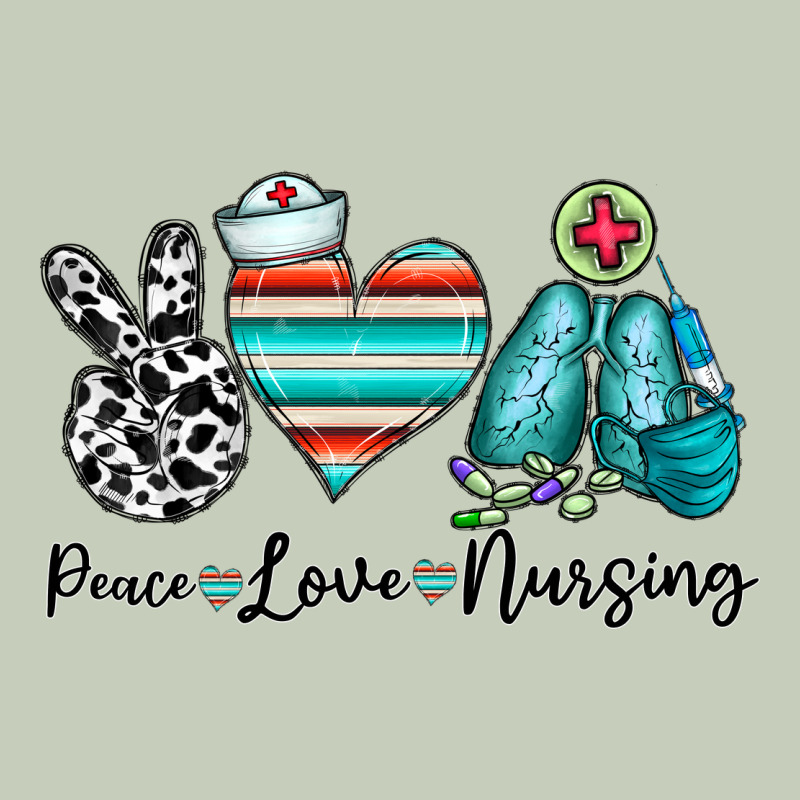 Peace Love Nursing Classic Tee by CowhideDigitalArt | Teevron