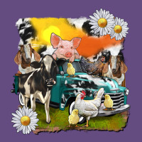 Cowhide Farm Truck With Farm Animals Vintage Hoodie | Teevron