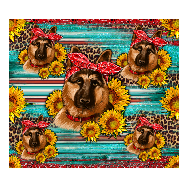 German Shepherd With Sunflowers Premium Tee by Artiststas | Teevron