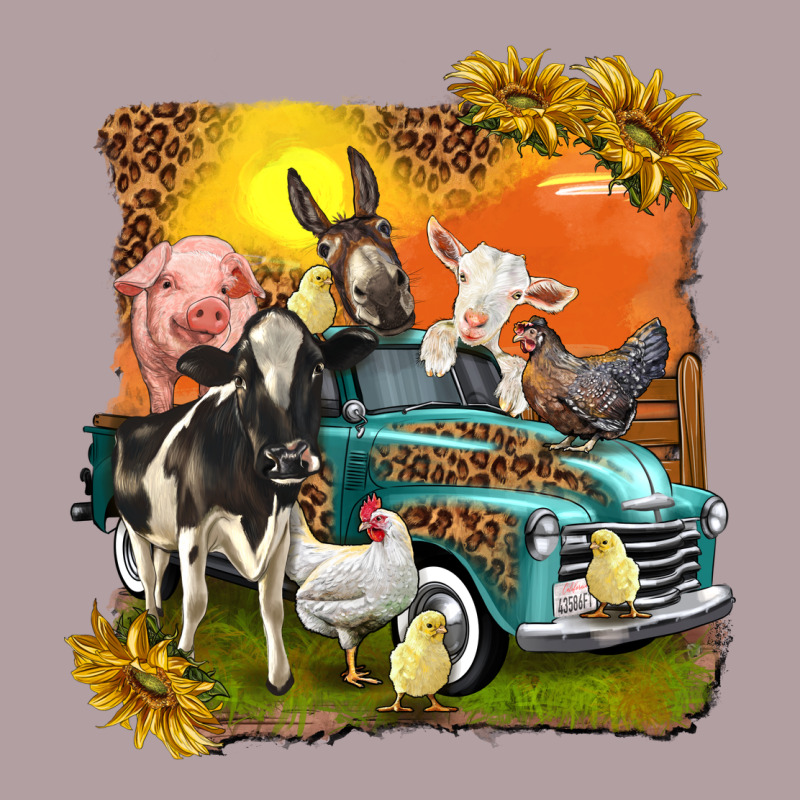 Farm Truck With Farm Animals Vintage Hoodie by texasbilliewilder | Teevron