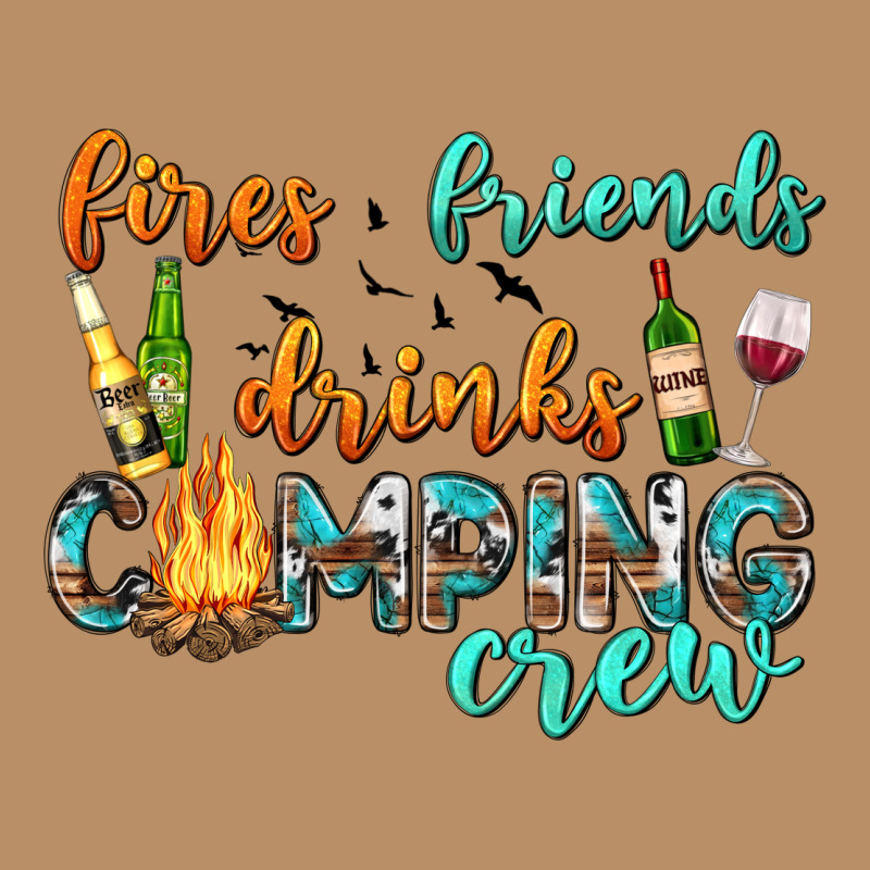 Fires Friends Drinks Camping Crew Vintage Hoodie by texasbilliewilder | Teevron