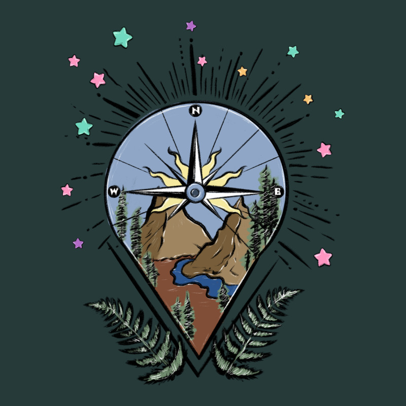 Compass With Mountain Premium Sweatshirt by MaliasSmallBusiness | Teevron