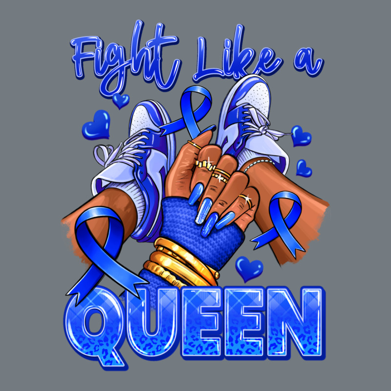 Fight Like A Queen Navy Blue Colon Cancer Afro Gir Heavyweight Sweatshirt by RanaPortraitStore | Teevron