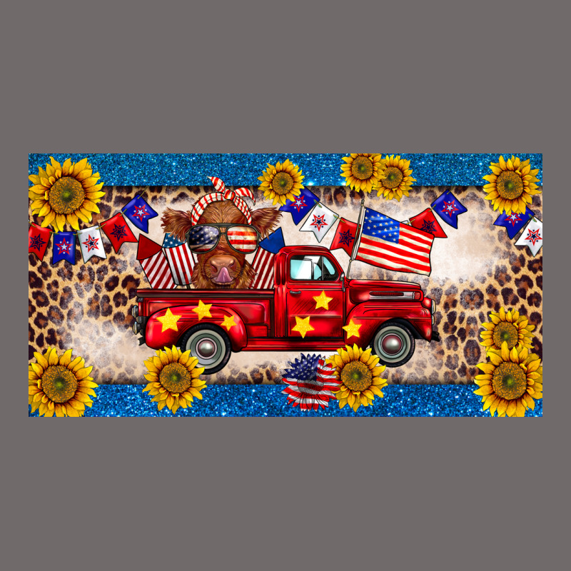 4th Of July Truck Cow License Plate Urban Heavy Tee by BarkalooDesign | Teevron