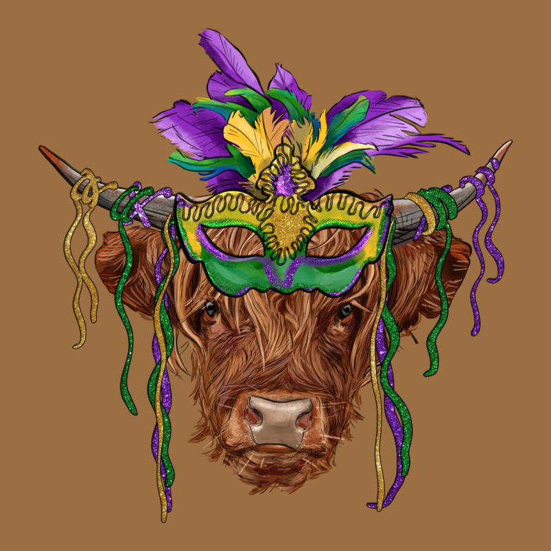 Mardi Gras Mask Highland Cow Vintage Tee by RanaPortraitStore | Teevron