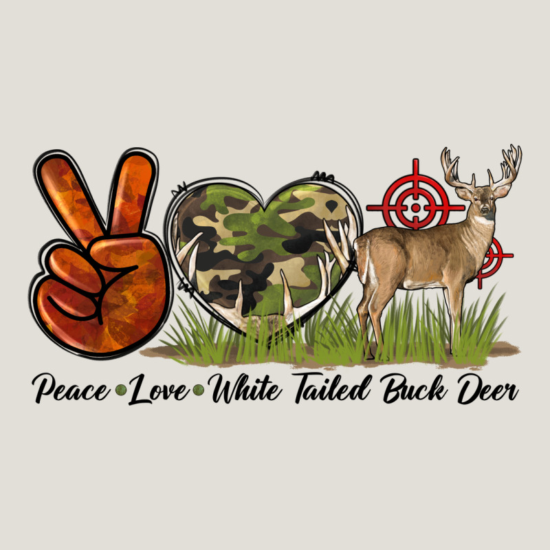 Peace Love White Tailed Buck Deer Heavy Core Tee by LillyAllenDesigns | Teevron
