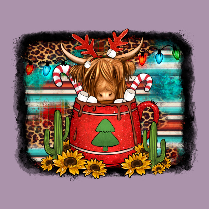 Hot Coco Christmas Highland Cow With Background Heavyweight Hoodie by Jasminsmagicworld | Teevron