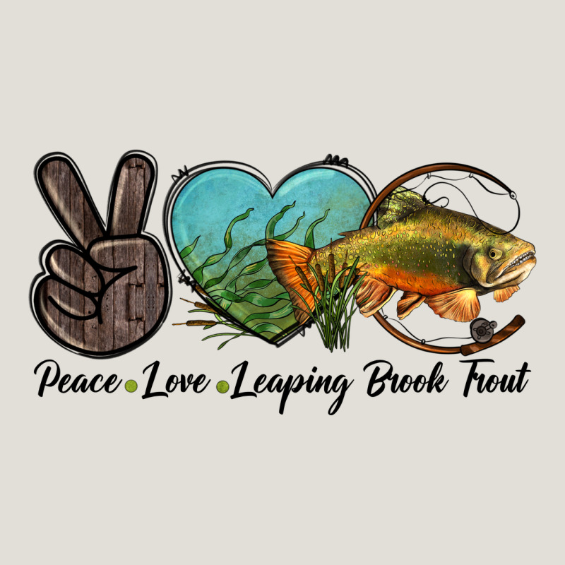 Peace Love Leaping Brook Trout Heavy Core Tee by LillyAllenDesigns | Teevron