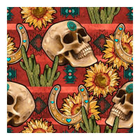 western skull aztec seamless pattern | Teevron