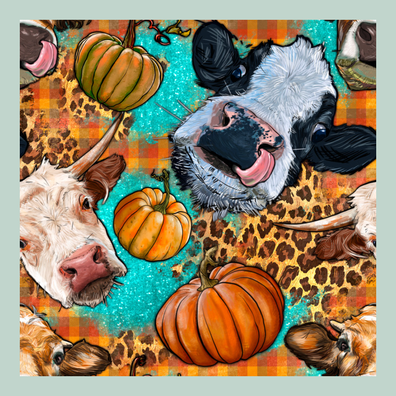 Autumn Cows Seamless Pattern Zipper Hoodie by BundleAndBundleShop | Teevron