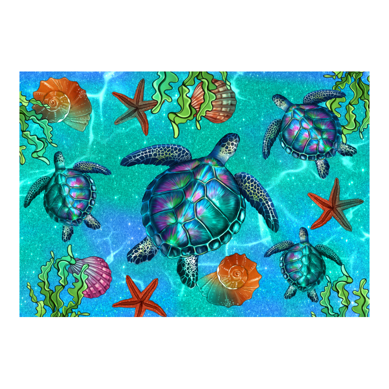 Turtle Seashells Starfish Zipper Hoodie by Artiststas | Teevron