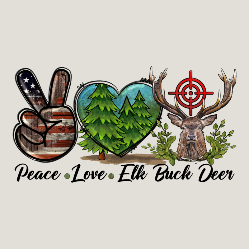 Peace Love Elk Buck Deer Heavy Core Tee by LillyAllenDesigns | Teevron