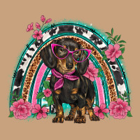 Dachshund Dog Pink  Floral Rainbow Vintage Tee | Teevron