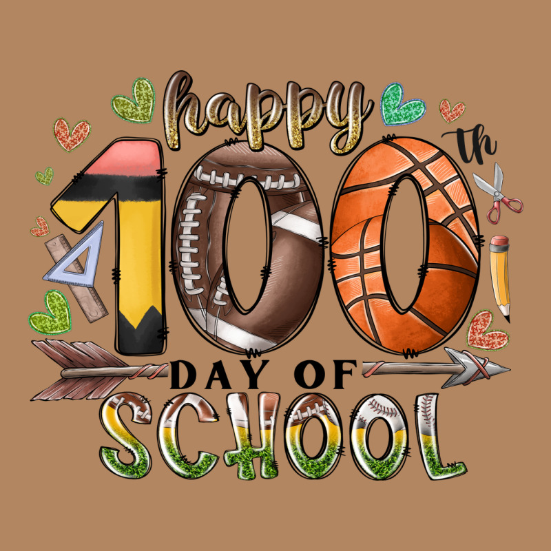 Happy 100 Americana Football Basketball Day Of Sch Long Sleeve Tee by RacoonDesign | Teevron