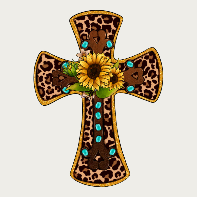 Leopard Gemstone Sunflower Cross Zipper Hoodie by JahusDesignShop | Teevron