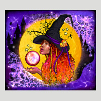 Witch With Crystal Ball Tumbler Zipper Hoodie | Teevron